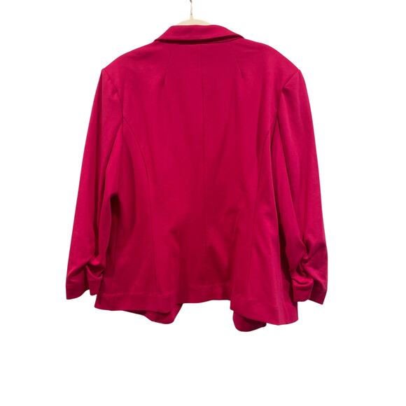 Christian Siriano New York Hot Pink Women Blazer One Button Closure Pockets Sz L - Picture 3 of 7